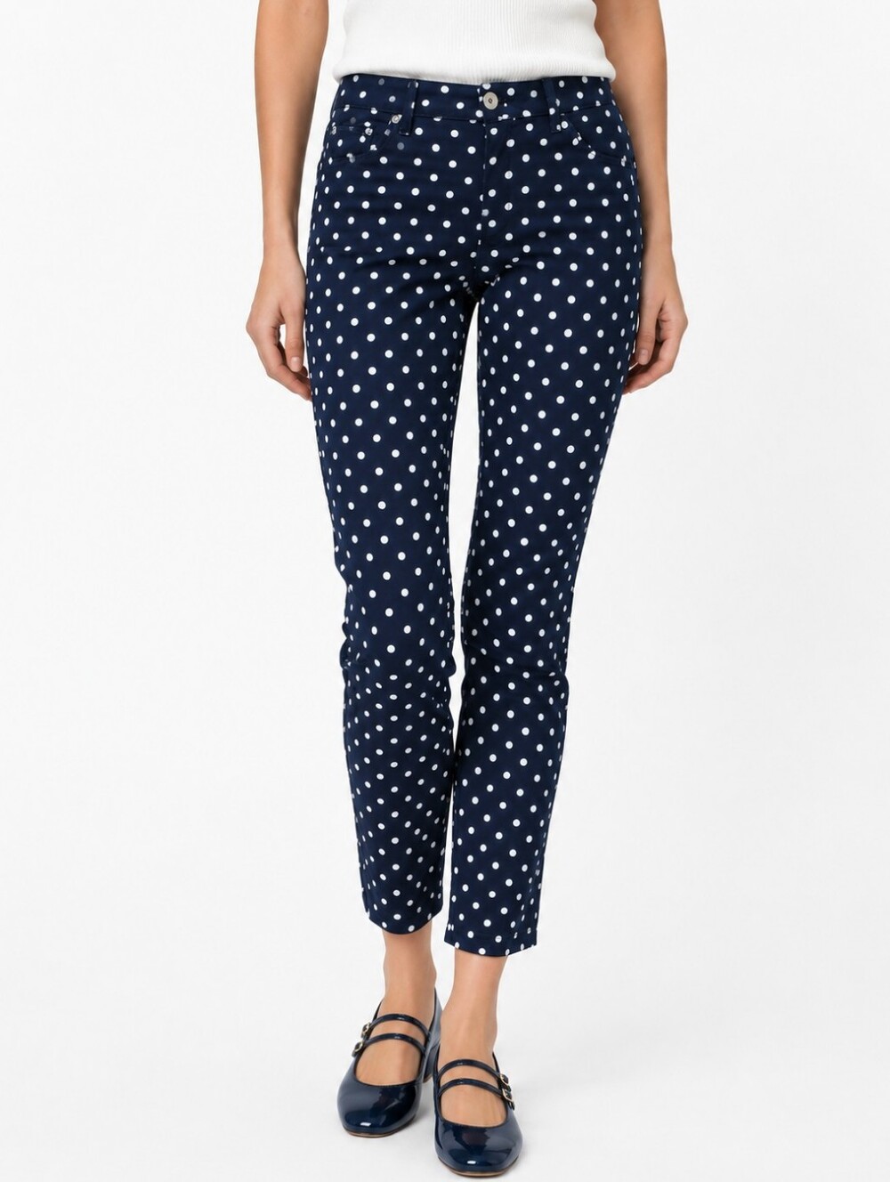 AG The Steve Ankle Slim Straight Polka Dot Jeane SZ 30